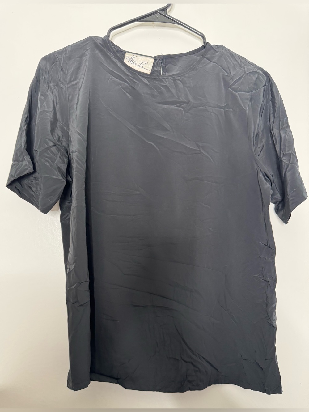 Kathie Lee Collection Black Short Sleeve Blouse size small